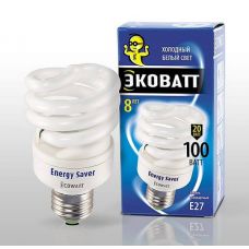 Лампа энергосб. ECOWATT Mini FSP 20W 840 E27 холодный белый свет, витая мини, компакт. люм. купить Егорьевск