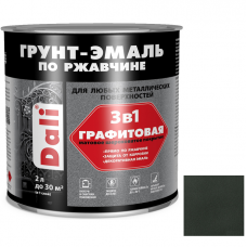 Грунт-эмаль по ржавчине графитовая ДАЛИ 3в1 2л зеленая  купить Егорьевск