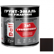 Грунт-эмаль по ржавчине графитовая ДАЛИ 3в1 2л коричневая купить Егорьевск