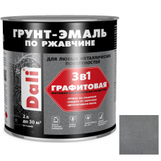 Грунт-эмаль по ржавчине графитовая ДАЛИ 3в1 2л серебристая купить Егорьевск