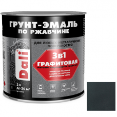 Грунт-эмаль по ржавчине графитовая ДАЛИ 3в1 2л серо-синяя  купить Егорьевск
