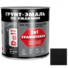 Грунт-эмаль по ржавчине графитовая ДАЛИ 3в1 2л черная купить Егорьевск